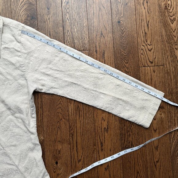 Habitat Women's Tencel Cotton Mother of Pearl Button Ivory Top Jacket Artsy Med - Picture 4 of 16